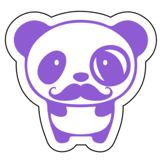 Mr. Panda Moustache Sticker (Lavender)